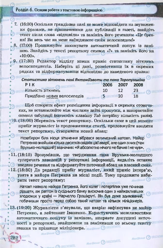 Підручники Інформатика 9 клас сторінка 282