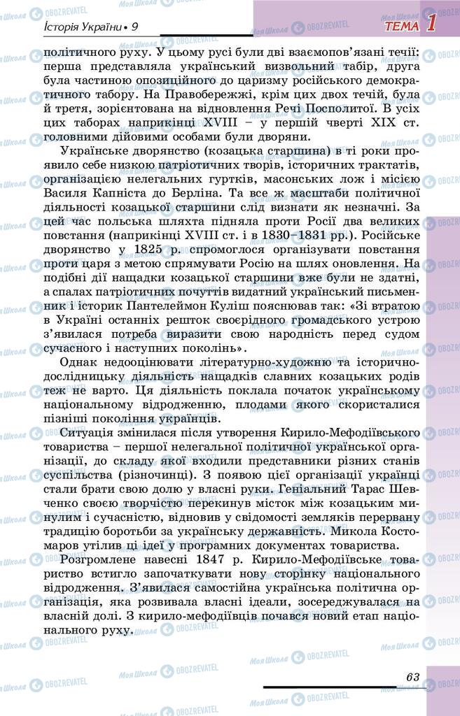 Підручники Історія України 9 клас сторінка 63