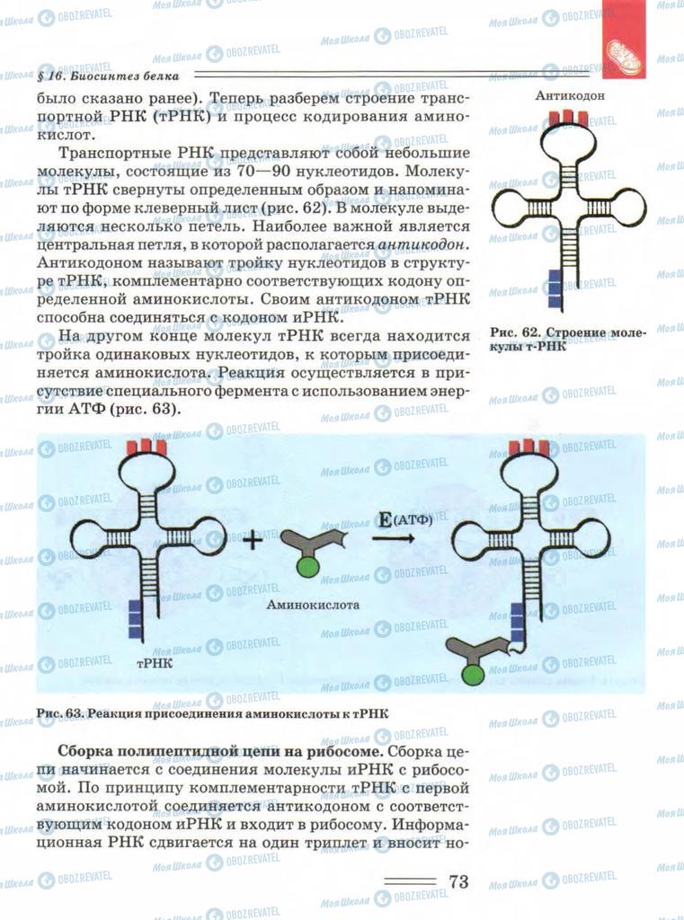 Підручники Біологія 9 клас сторінка  73