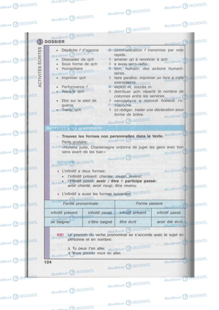 Підручники Французька мова 10 клас сторінка  124