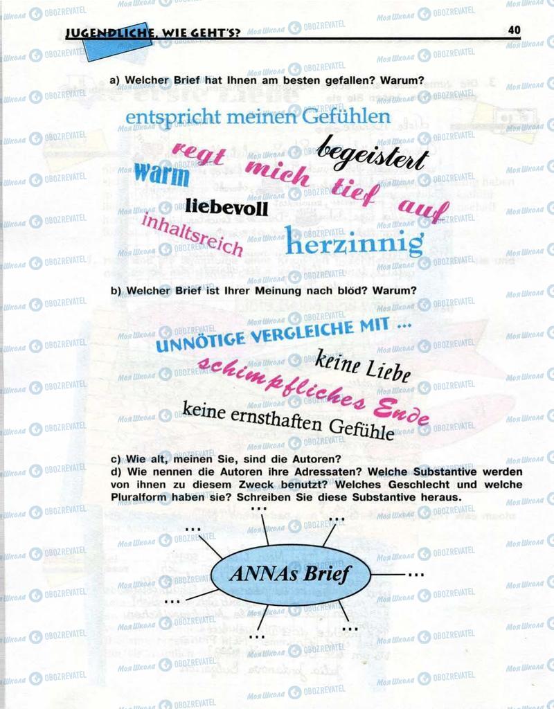 Підручники Німецька мова 10 клас сторінка  40