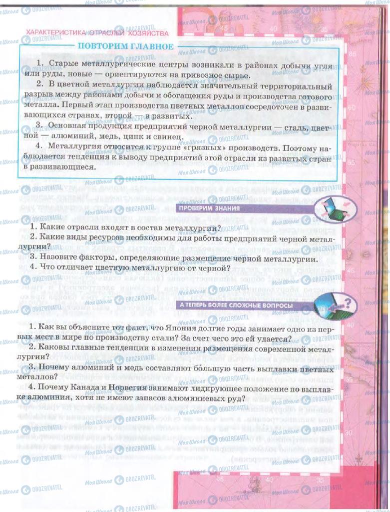 Підручники Географія 10 клас сторінка  165