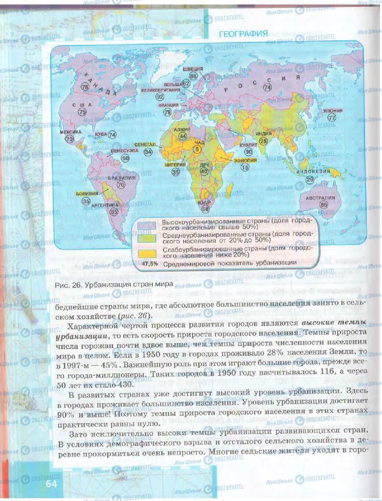 Підручники Географія 10 клас сторінка  64