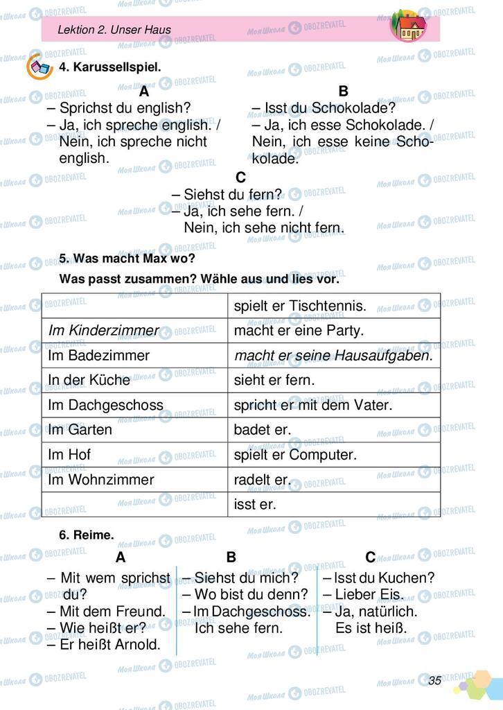 Підручники Німецька мова 2 клас сторінка 35