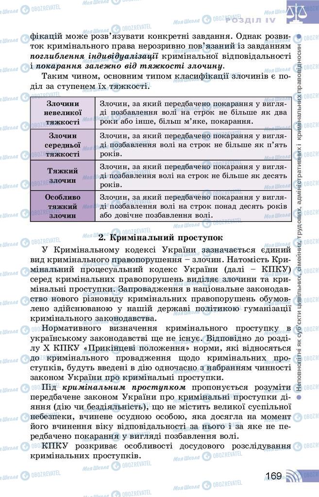 Підручники Правознавство 9 клас сторінка 169