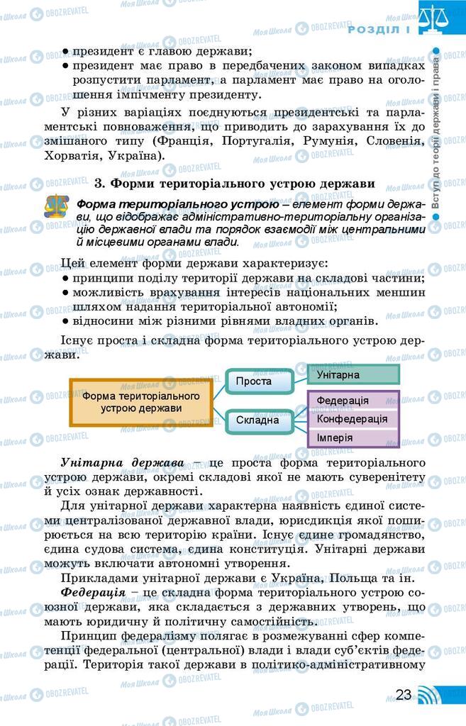 Підручники Правознавство 9 клас сторінка 23