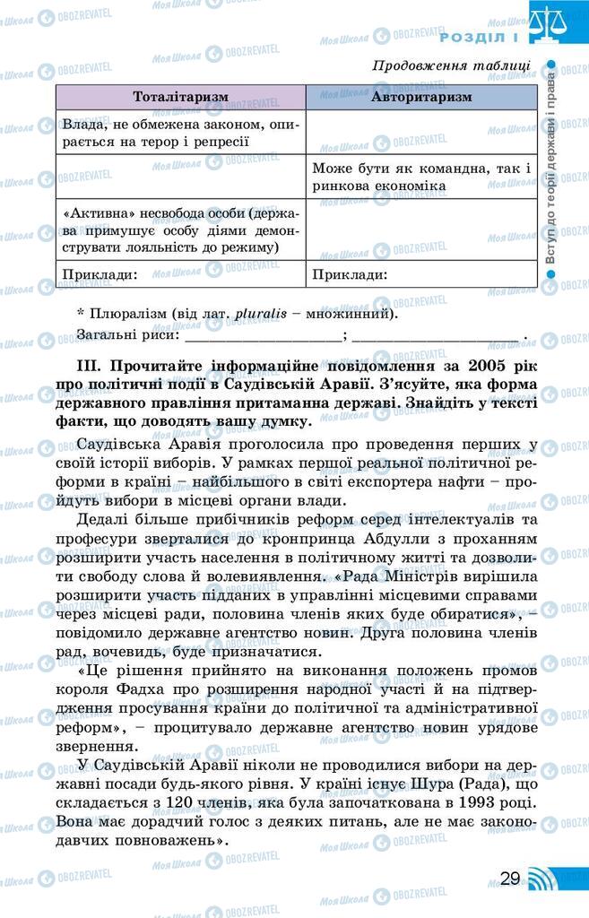 Підручники Правознавство 9 клас сторінка 29