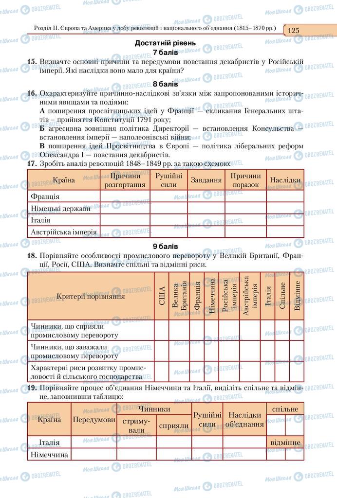 Підручники Всесвітня історія 9 клас сторінка 125