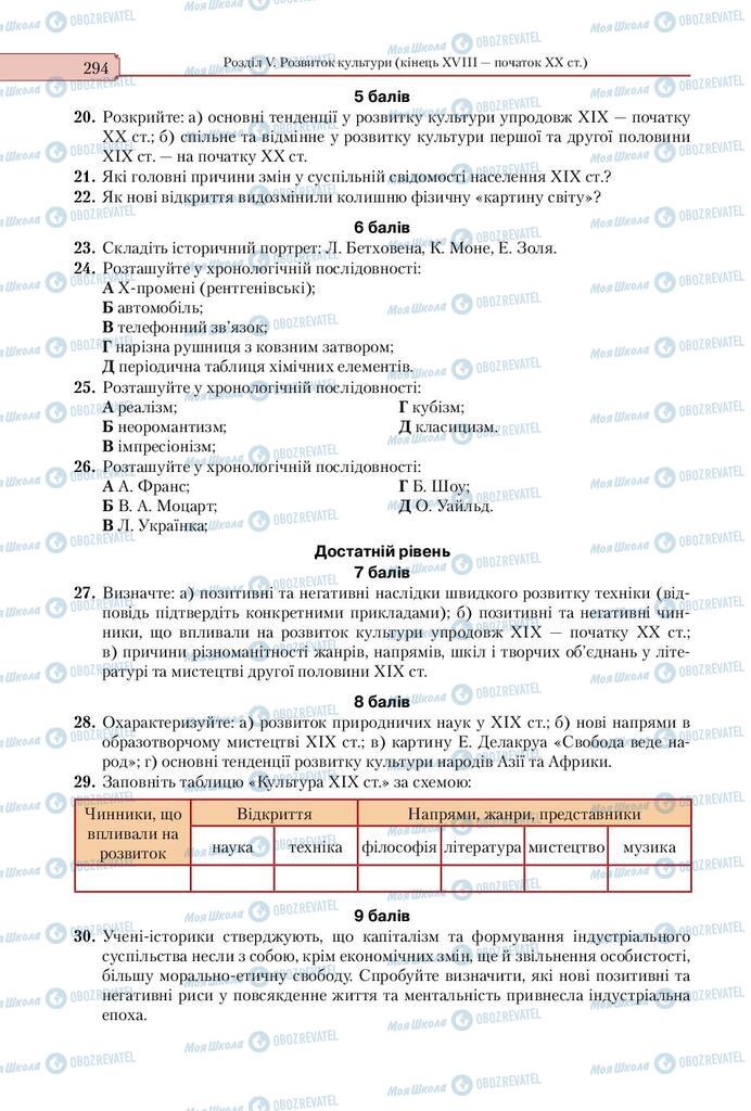 Підручники Всесвітня історія 9 клас сторінка 294