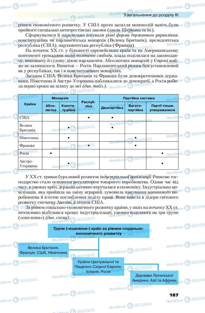 Підручники Всесвітня історія 9 клас сторінка 187