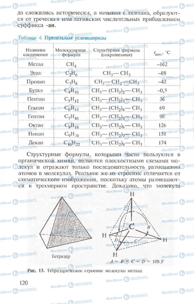 Підручники Хімія 10 клас сторінка  120