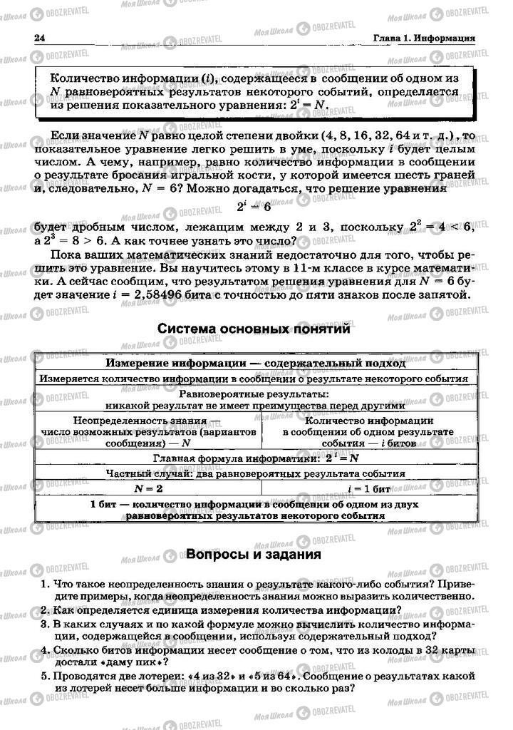 Підручники Інформатика 10 клас сторінка  24