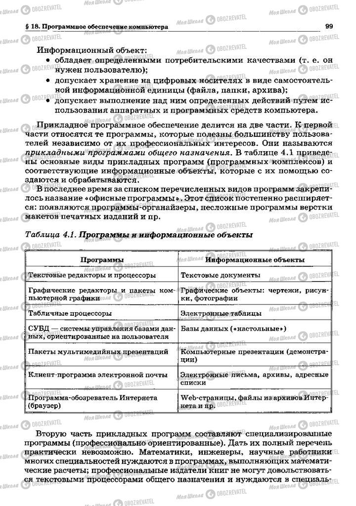 Підручники Інформатика 10 клас сторінка 99