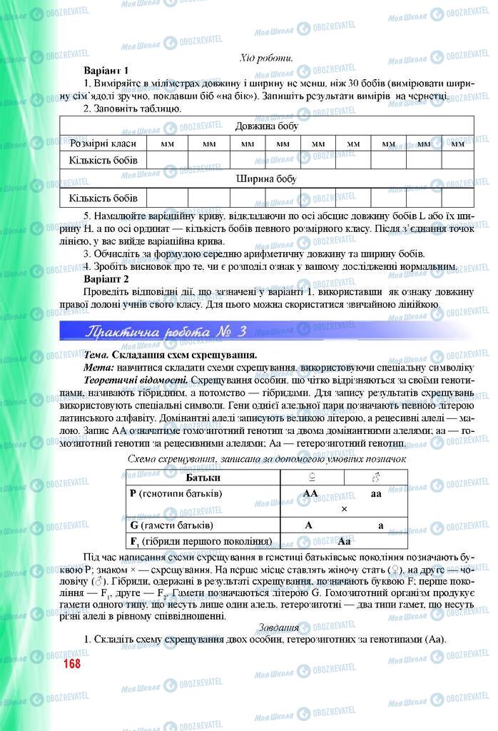 Підручники Біологія 9 клас сторінка 168