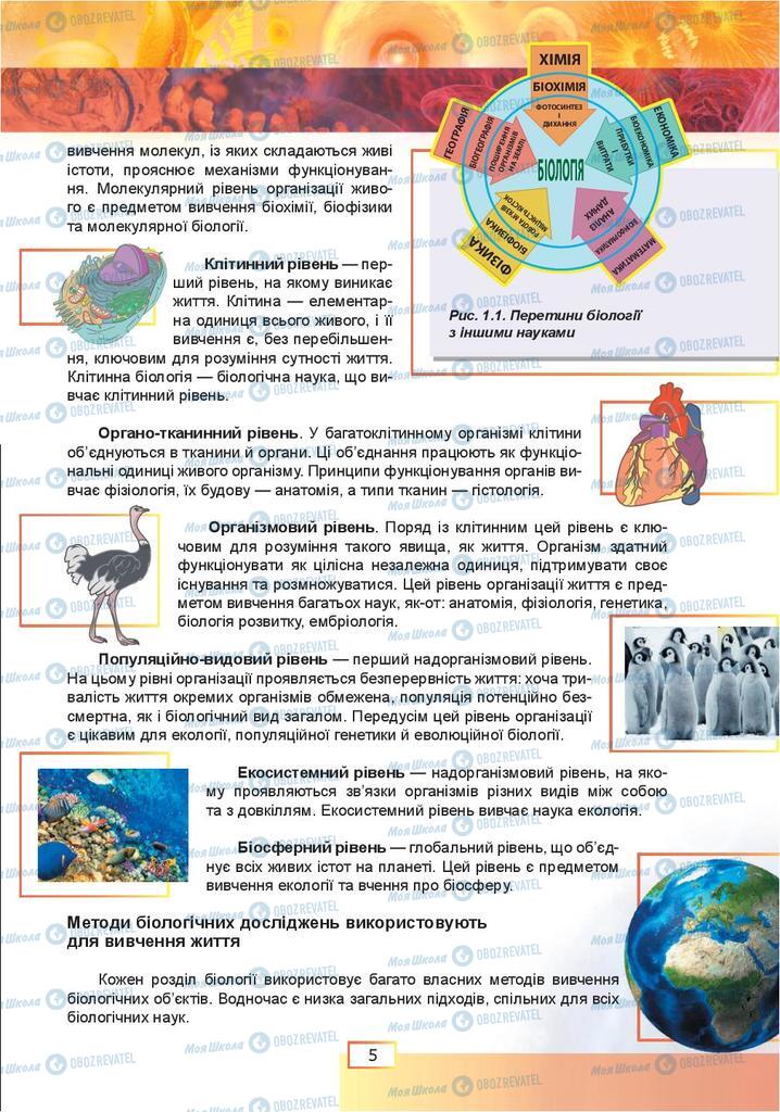 Підручники Біологія 9 клас сторінка  5