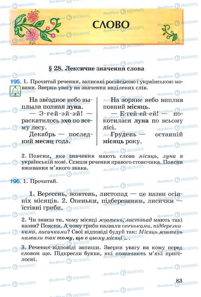 Підручники Українська мова 3 клас сторінка  83