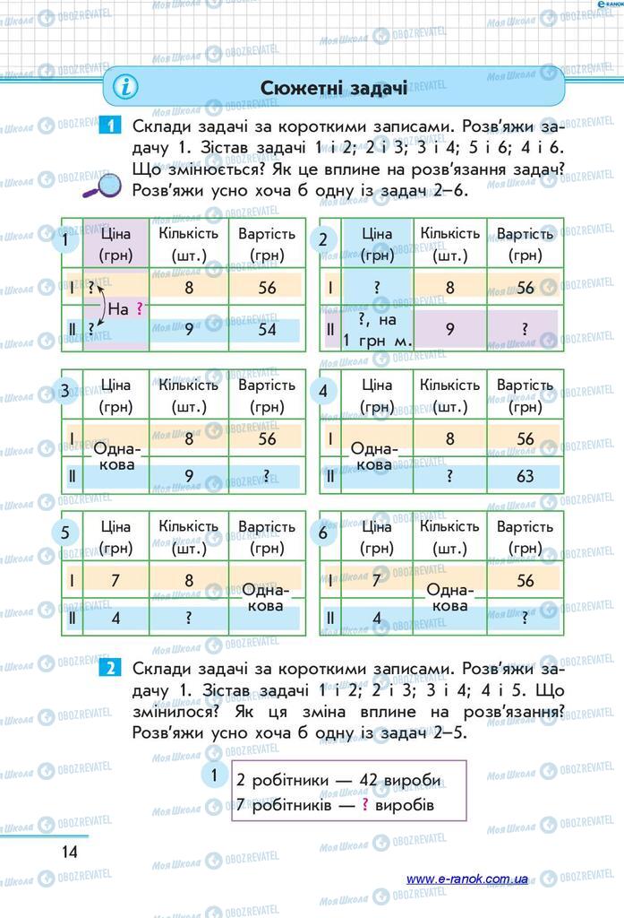 Підручники Математика 4 клас сторінка  14