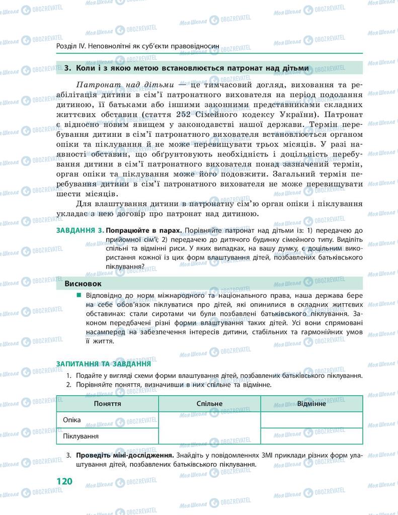 Підручники Правознавство 9 клас сторінка 120