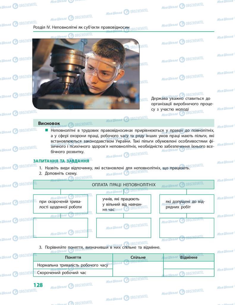 Підручники Правознавство 9 клас сторінка 128