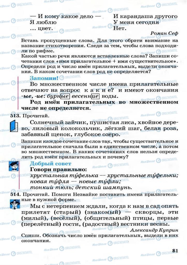 Учебники Русский язык 3 класс страница 81