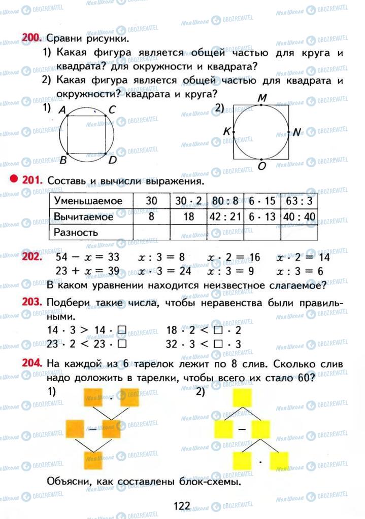 Підручники Математика 3 клас сторінка 122