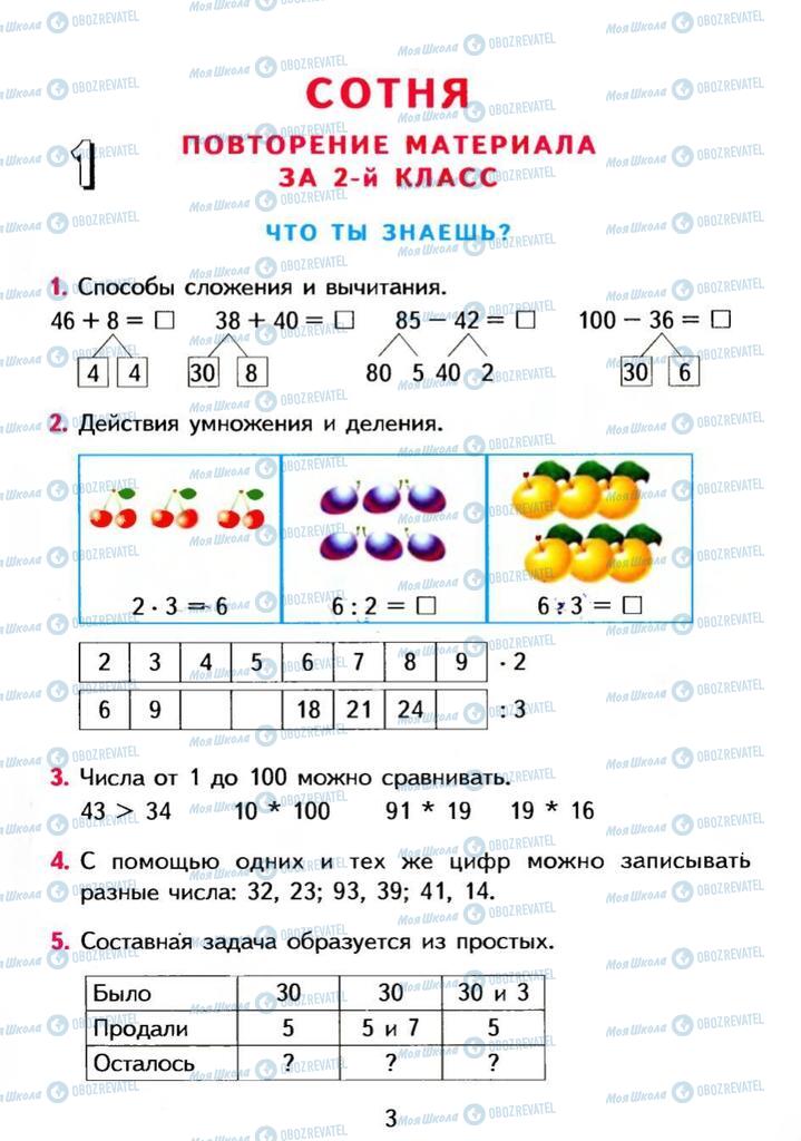 Учебники Математика 3 класс страница  3