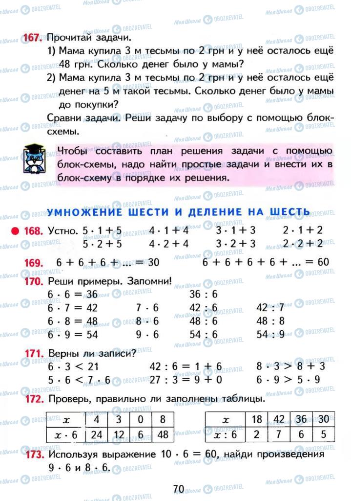 Учебники Математика 3 класс страница 70