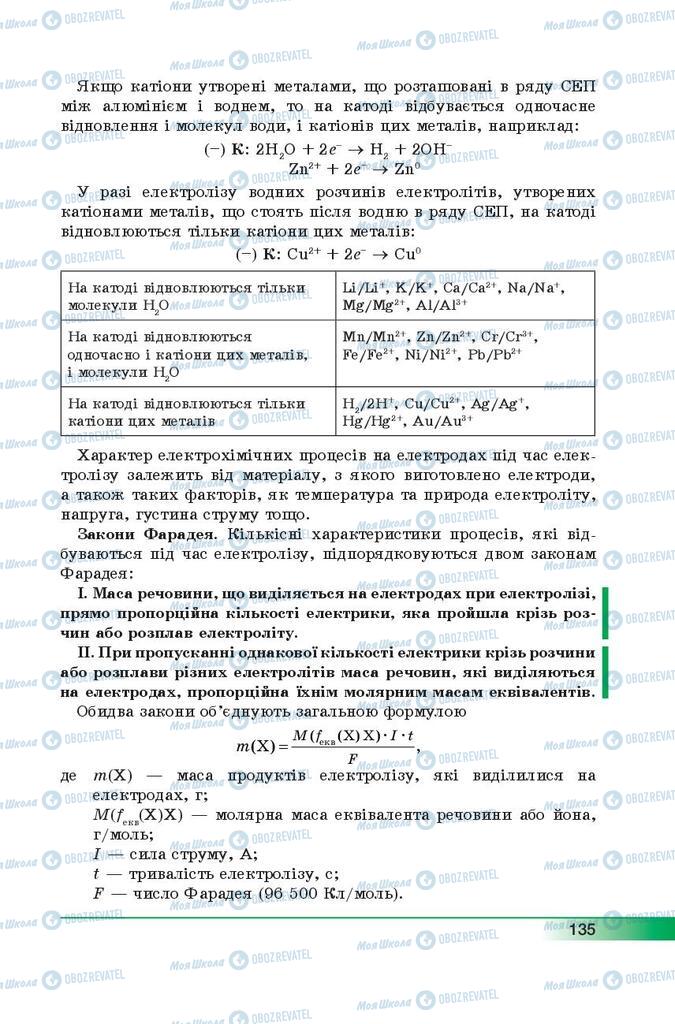 Підручники Хімія 9 клас сторінка 135