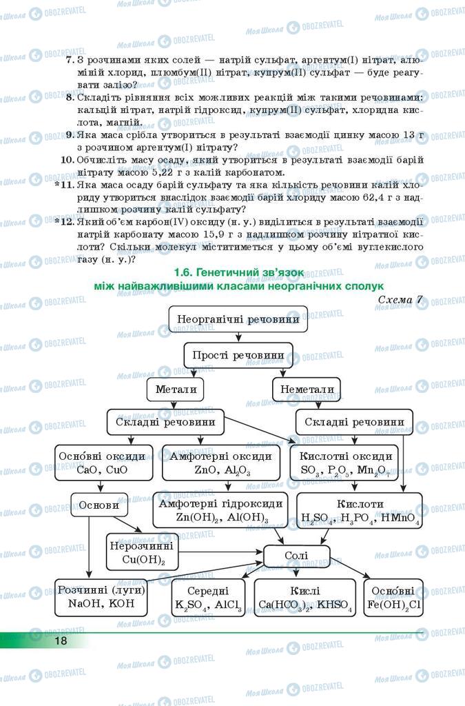 Підручники Хімія 9 клас сторінка 18
