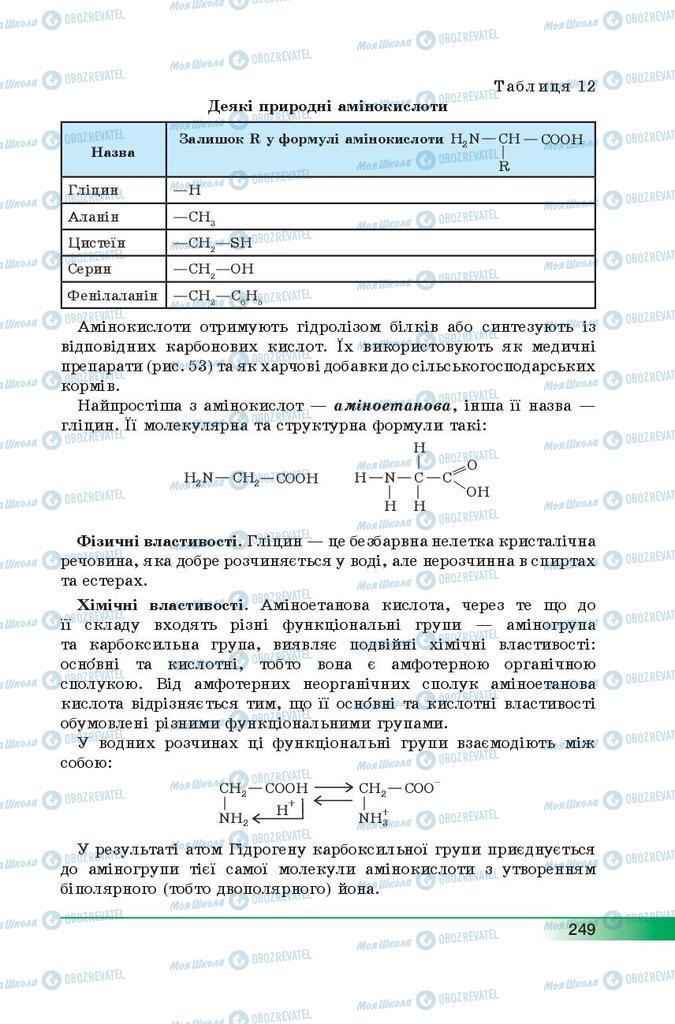 Підручники Хімія 9 клас сторінка 249