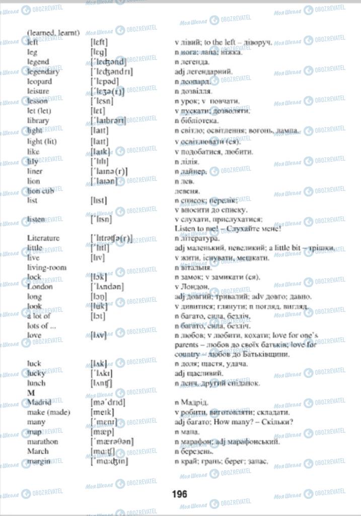 Підручники Англійська мова 4 клас сторінка 196