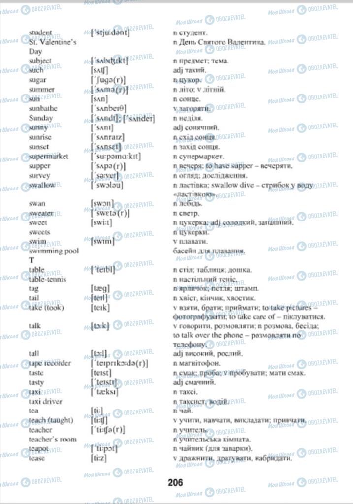 Підручники Англійська мова 4 клас сторінка 206