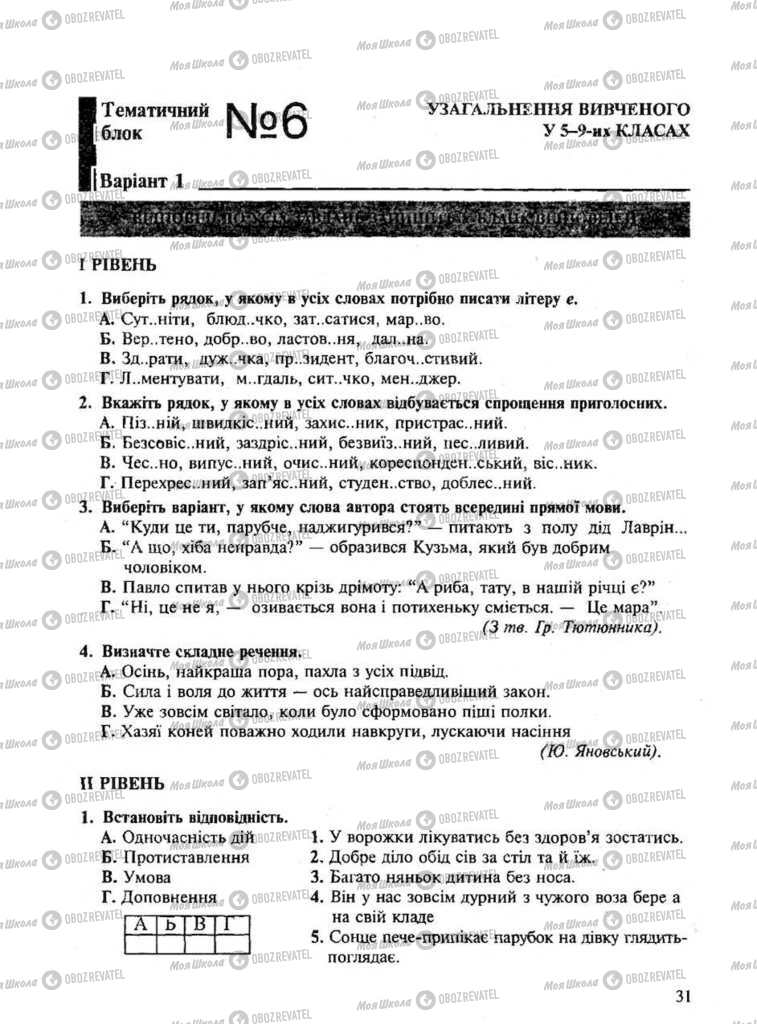 Учебники Укр мова 9 класс страница  31