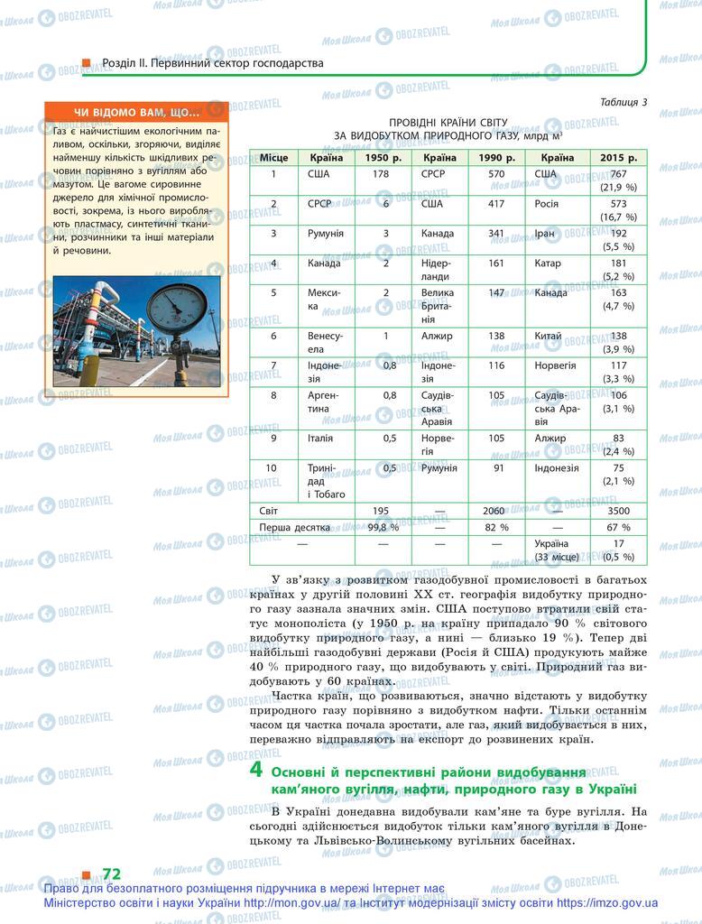 Підручники Географія 9 клас сторінка 72