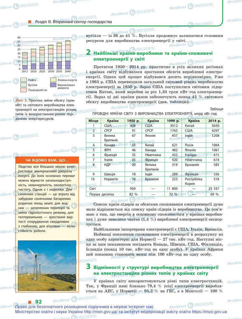 Підручники Географія 9 клас сторінка 92