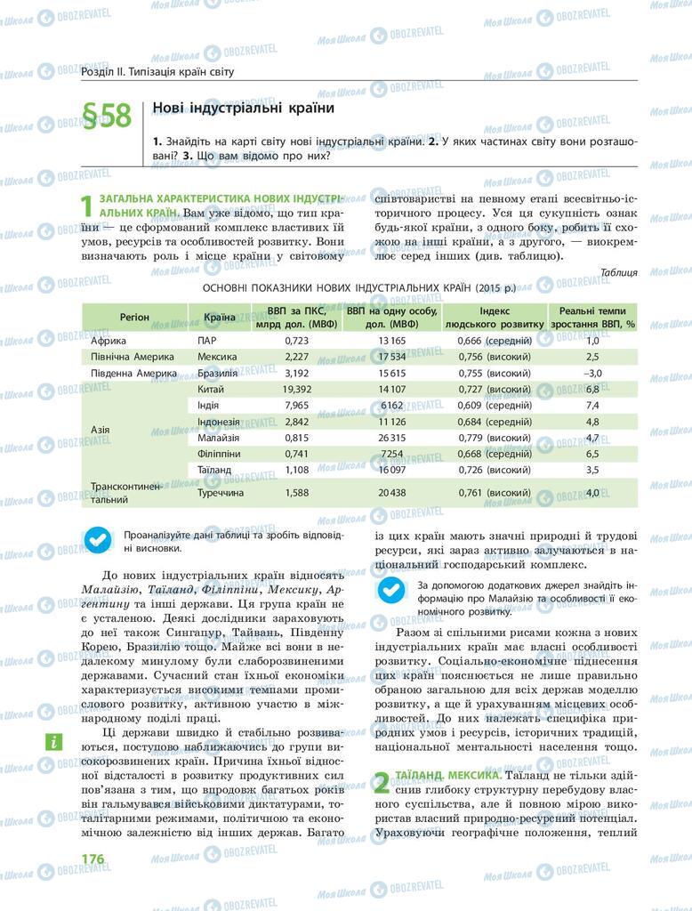 Підручники Географія 9 клас сторінка 176