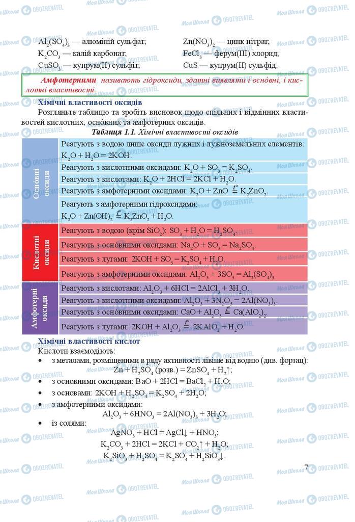 Підручники Хімія 9 клас сторінка 7