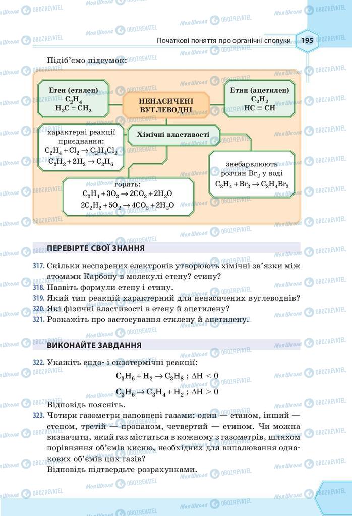 Підручники Хімія 9 клас сторінка 195