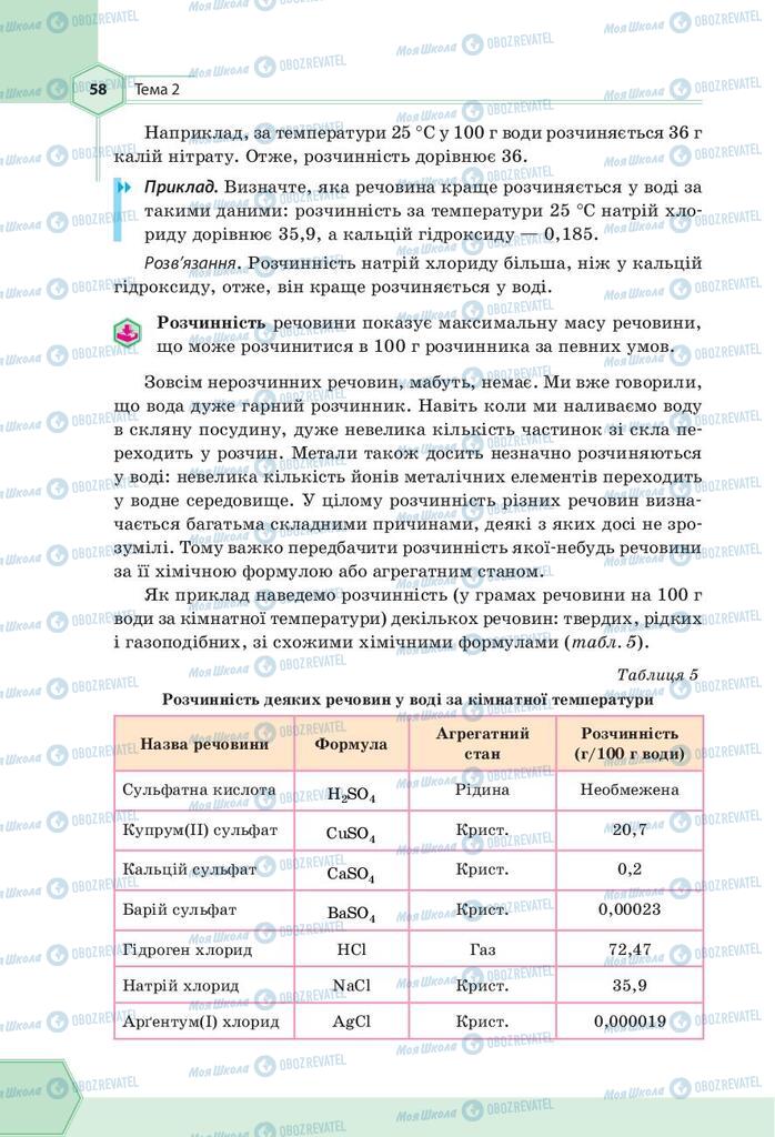 Підручники Хімія 9 клас сторінка 58