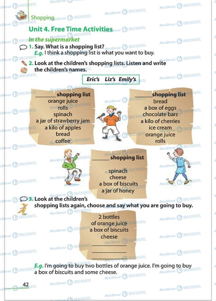 Підручники Англійська мова 4 клас сторінка 42