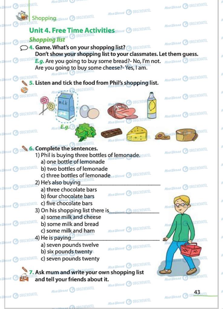 Підручники Англійська мова 4 клас сторінка 43