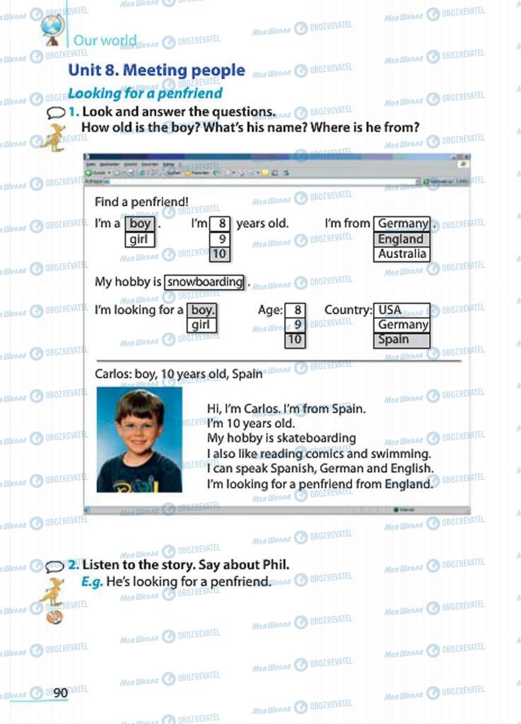 Підручники Англійська мова 4 клас сторінка 90