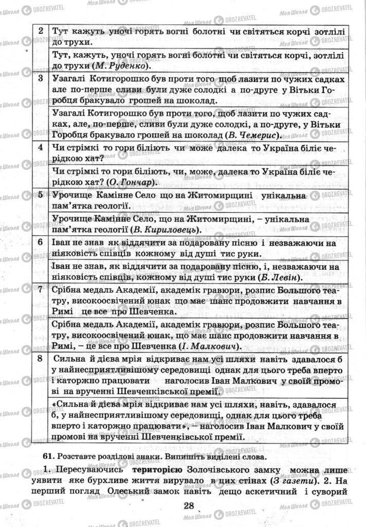Учебники Укр мова 9 класс страница  28