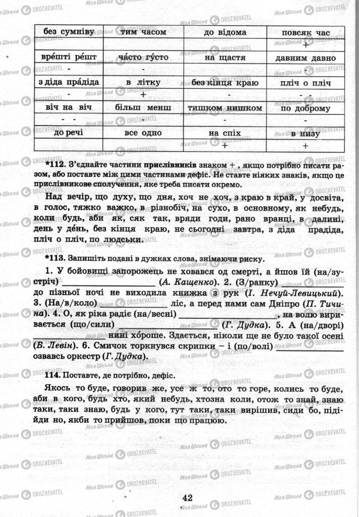 Підручники Українська мова 9 клас сторінка 42