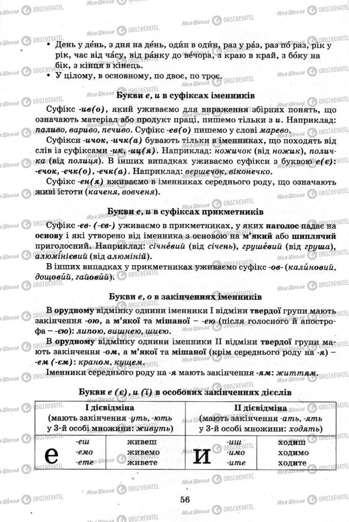 Учебники Укр мова 9 класс страница 56