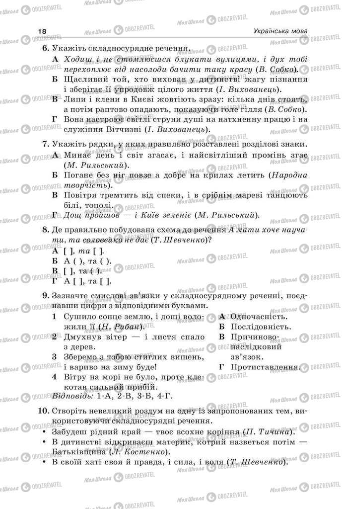 Підручники Українська мова 9 клас сторінка  18