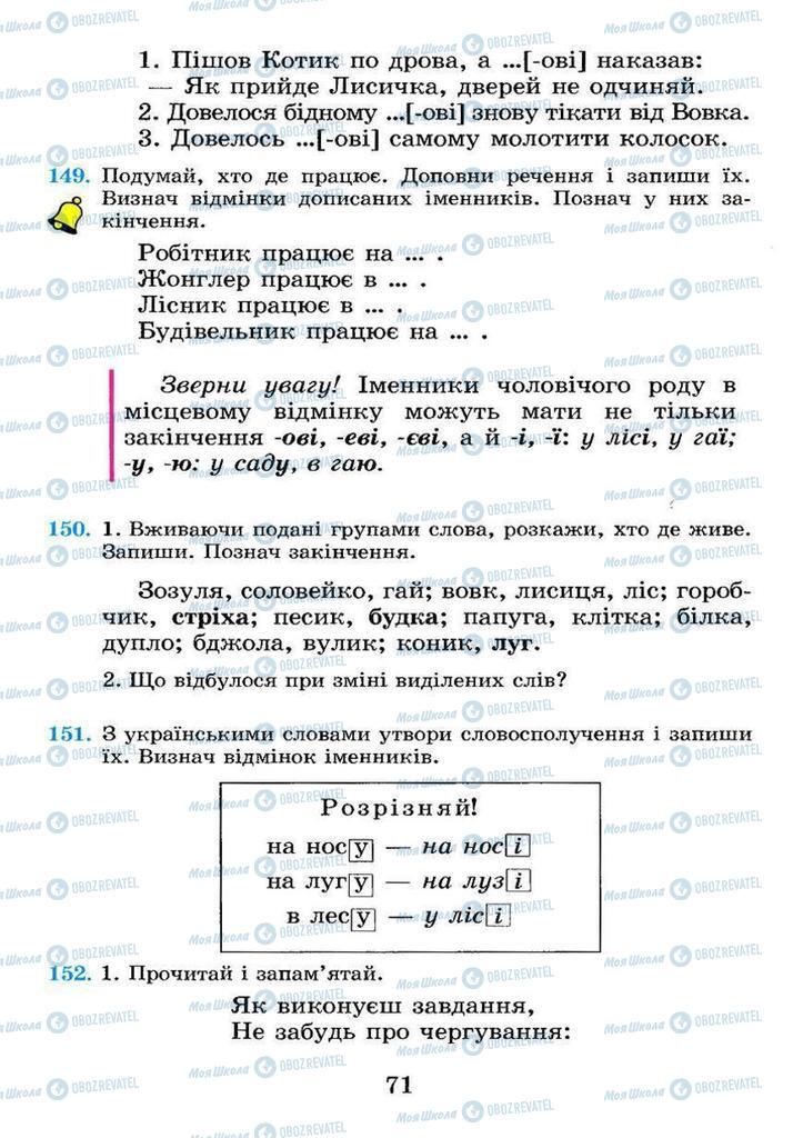 Підручники Українська мова 4 клас сторінка 71