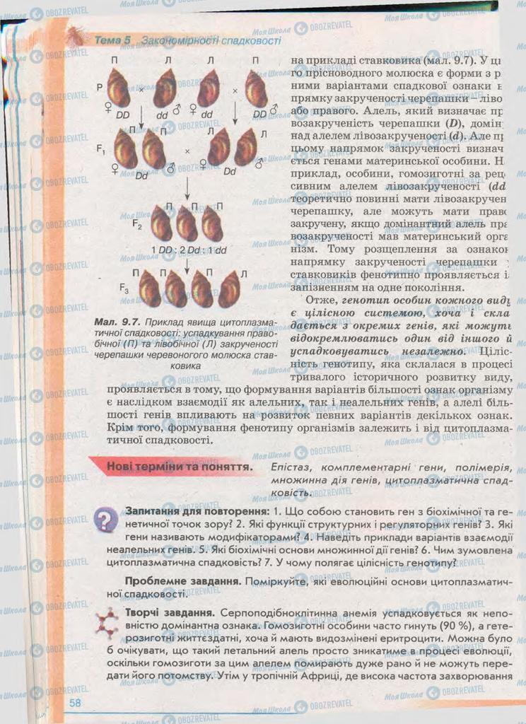 Учебники Биология 11 класс страница 58