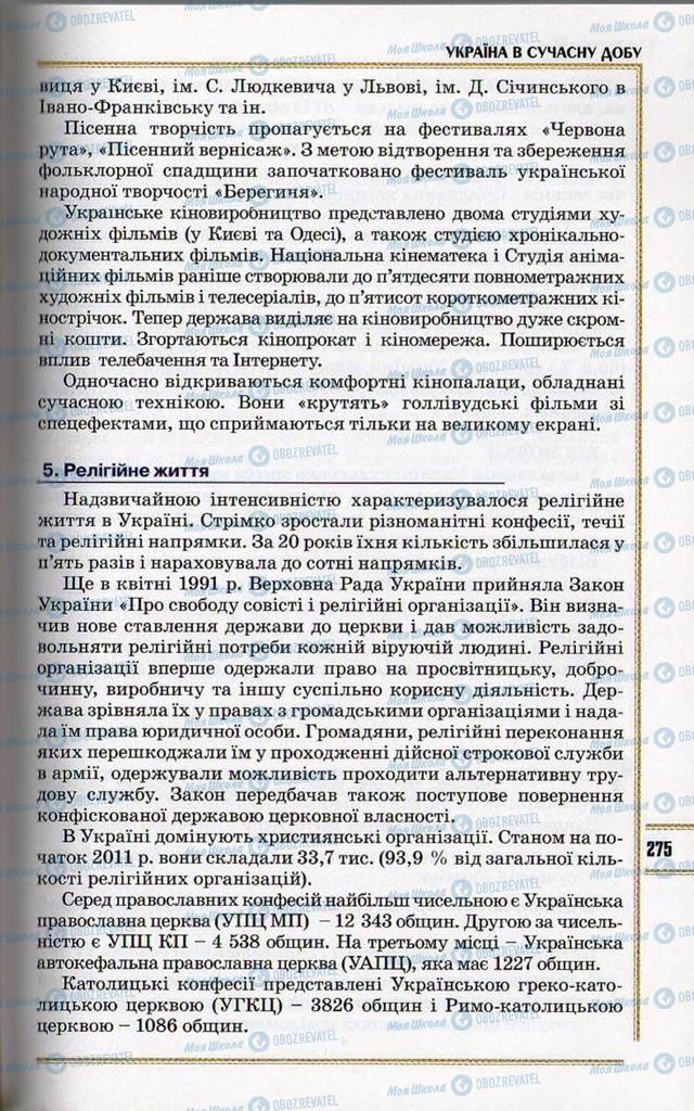 Підручники Історія України 11 клас сторінка 275