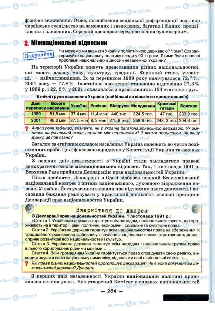 Учебники История Украины 11 класс страница 284